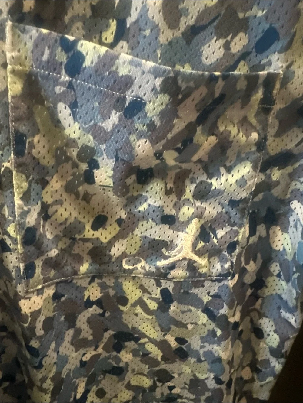 Jordan Blue Multi-Tone Patterned Short-Sleeve Button-Up Shirt